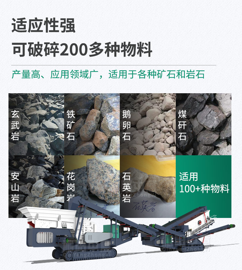 履带式破碎站适用物料