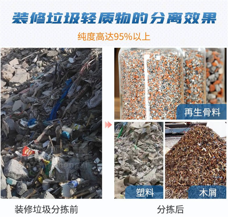装修垃圾轻物质分离效果 装修垃圾轻物质分离效果